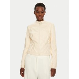 Guess Яке от имитация на кожа W4YL04 WE480 Кремав Regular Fit