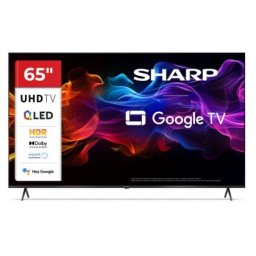 Телевизор Sharp 65HP5265E, 65" QLED Google TV, 4K Ultra HD 3840x2160 Frameless, 1 000 000:1, AQUOS, DVB-T/T2/C/S/S2, Active Motion 1000, HDR10, Dolby Atmos, Dolby Vision, Google Assistant, Google Cast, HDMI 2.1 with eARC, 3.5mm Headphone jack / line-out,