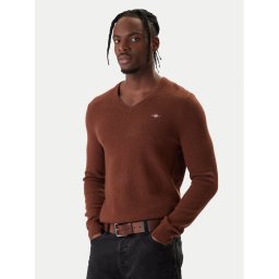 Gant Пуловер 8050274 Кафяв Regular Fit