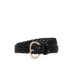 Tommy Hilfiger Дамски колан Th Chic 2.5 Woven Leather AW0AW18111 Черен