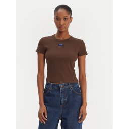 HUGO Тишърт Baby 50510749 Кафяв Slim Fit