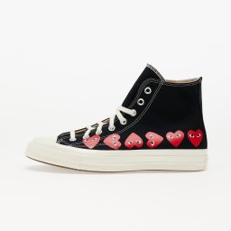 Сникърси Converse x Comme des Garçons PLAY Chuck 70 Hi Multi Heart Black/ Hi Risk Red/ Egret EUR 41.5