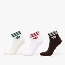 Чорапи adidas 3-Stripes Ankle Socks 3 Pairs Off White/ Aurora Coffee/ White L