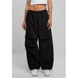 Women's cotton parachute pants black
