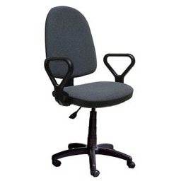 Работен стол Prestige GTP, до 120кг, дамаска, пластмасова база, коригиране височина, регулиране на дълбочината на седене, тъмносив