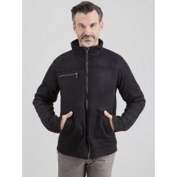 PERSO Man's Men's short eco-suede jacket with a zipper