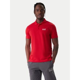 EA7 Emporio Armani Тениска с яка и копчета 8NPF14 PJVQZ U5072 Червен Regular Fit