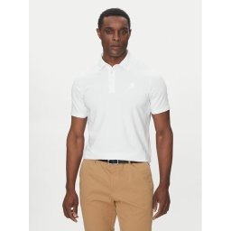 KARL LAGERFELD Тениска с яка и копчета 745750 500221 Бял Regular Fit