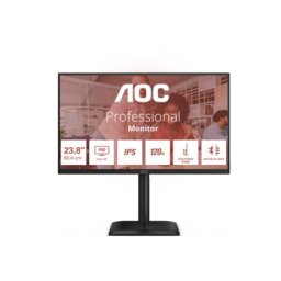 Монитор AOC 24E4U, 23.8" IPS WLED, 1920x1080@120Hz, 4ms GtG, 300cd m/2, 1500:1, 20M:1 DCR, Adaptive Sync, FlickerFree, Anti Blue Light, 2Wx2, Tilt, Height Adjust, Pivot, Swivel, D-SUB, HDMI, DP, USB Hub