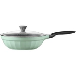 BUYDEEM Cast Aluminum Nonstick Frying Pan, model CP102, color Cozy Greenish