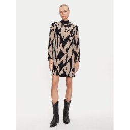 Vero Moda Плетена рокля Gold New Art 10311362 Бежов Loose Fit