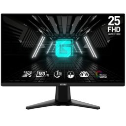 Монитор MSI G255F, 24.5", Rapid IPS, 180Hz, 1ms, 1920x1080 FHD, Anti-glare, Adaptive-sync, Night Vision, Frameless, Anti-Flicker, Less Blue Light, 300 nits, 1000:1, 100M:1, 1x Display Port (1.2a), 2x HDMI (2.0b), Headphone out, Tilt, FRAMELESS, 3.24 kg