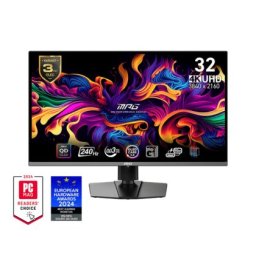 Монитор MSI MPG 321URX QD-OLED, 31.5", 240Hz, 0.03ms, UHD 3840x2160, Oled Care 2.0, Fanless Design w Graphene, ClearMR 13000, HDR True Black 400, AI VISION, 250 nits, 1500000:1, 100M;1, DP(1.4a), 2x HDMI(2.1), Type-C (DP alt. PD 90W), KVM, Adj.Stand 100mm