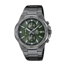 Casio EFV-640DC-3AVUEF Мъжки часовник - Зелен циферблат, Верижка от неръждаема стомана с йонно покритие