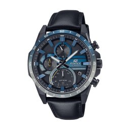 Casio EQS-940NL-1AVUEF Мъжки часовник- Черен циферблат, Черна каишка от естествена кожа
