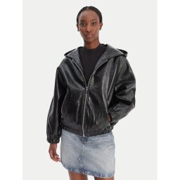 MICHAEL Michael Kors Яке от имитация на кожа MR620K5DTW Черен Regular Fit