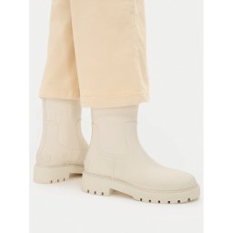 Calvin Klein Jeans Гумени ботуши Mid Rainboot Rubber YW0YW02004 Екрю