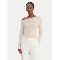 Guess Блуза W6RP15 KD012 Бежов Slim Fit