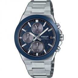 Casio Edifice EFS-S650D-2AEF Мъжки часовник- Син дисплей, Сребриста верижка от неръждаема стомана (2025)