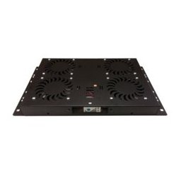Вентилаторен блок Mirsan MR.FAN4AT.01, за 19" шкафове, 4 вентилатора, термостат, черен