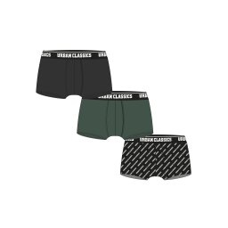 Men's Boxer Shorts 3-Pack Dark Green/Black/Branded AOP