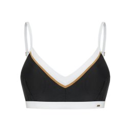 BOSS Горнище на бански 50540498 Черен Regular Fit