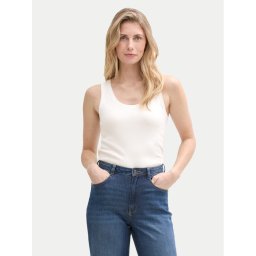 Tom Tailor топ 1045540 Бял Regular Fit