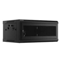 Lanberg rack cabinet 19" wall-mount 4U/600x450 with perforated door black (