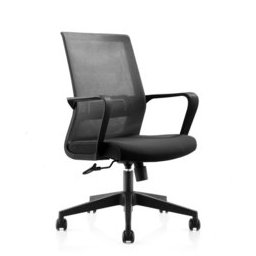 Работен стол RFG Prime W, дамаска и меш, черна седалка, черна облегалка