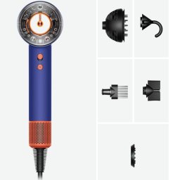 Сешоар Dyson Supersonic Nural HD16 515166-01, 1600 W, 3 настройки за скорост, 4 настройки за температура, бързо и интелигентно сушене, Vinca Blue-Topaz