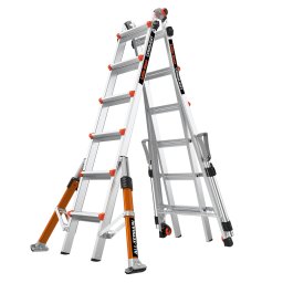 Телескопична алуминиева стълба Little Giant Conquest 2.0 PRO M26, с обезопасителни релси, 4x6 стъпала