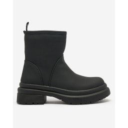Resti Black matte women's boots with thicker sole Holeopi