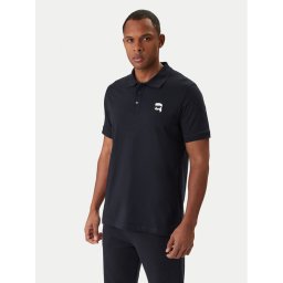 KARL LAGERFELD Тениска с яка и копчета 745710 561224 Тъмносин Regular Fit