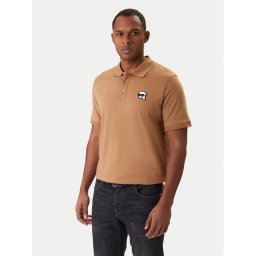 KARL LAGERFELD Тениска с яка и копчета 745710 561224 Бежов Regular Fit