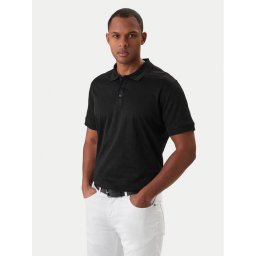 KARL LAGERFELD Тениска с яка и копчета 745008 561204 Черен Slim Fit