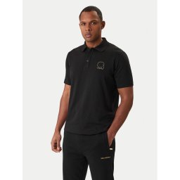 KARL LAGERFELD Тениска с яка и копчета 745025 561235 Черен Regular Fit