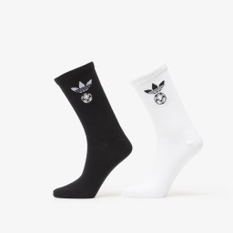 Чорапи adidas Football Embroidered Crew Socks 2 Pairs White/ Black L