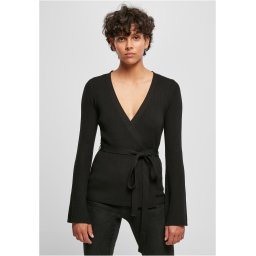 Women's sweater made of ribbed knit black