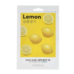 Missha Airy Fit Sheet Mask Lemon изсветляваща текстилна маска за лице 19 g унисекс