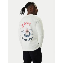 Jack & Jones Тениска с дълъг ръкав Jaws 12286615 Бял Relaxed Fit