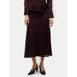 Vero Moda Миди пола Urshila 10336946 Бордо Regular Fit