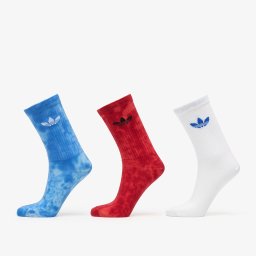 Чорапи adidas Tie Dye Crew Socks 3 Pairs Crystal Sky/ Lucid Red/ White- Clear Blue M