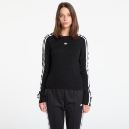Тениска adidas Slim Solid Spike Knit Sweatshirt Black L