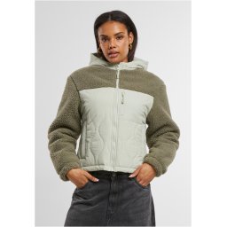 Women's jacket Sherpa Crinkle Nylon Mix light green/stone green