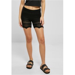 Women's crochet shorts black