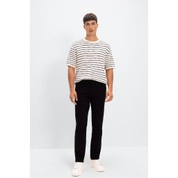 DEFACTO Canvas Chino Pants Standard Fit 4 Pocket Cotton Flexible Straight Leg