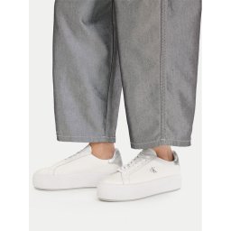 Calvin Klein Сникърси Flatform Lace Up Lth Met YW0YW01929 Бял