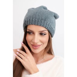 Дамска зимна шапка Кеси с уши, тъмносива