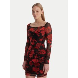 Guess Коктейлна рокля W6RK0A KBAH2 Червен Slim Fit