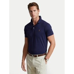 Polo Ralph Lauren Тениска с яка и копчета 710713130006 Тъмносин Custom Slim Fit